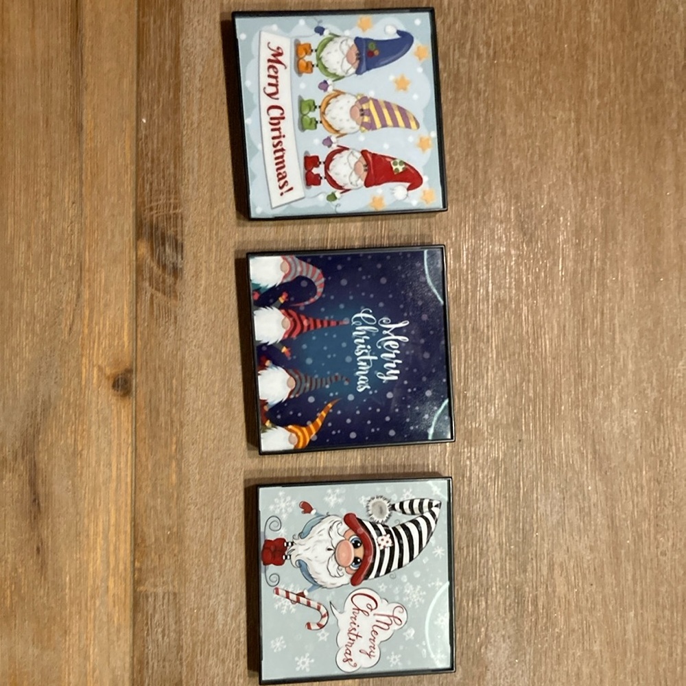 Set of 3 Christmas gnome pictures